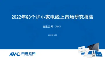 【家电报告】2022年Q3个护小家电线上市场研究报告-17页