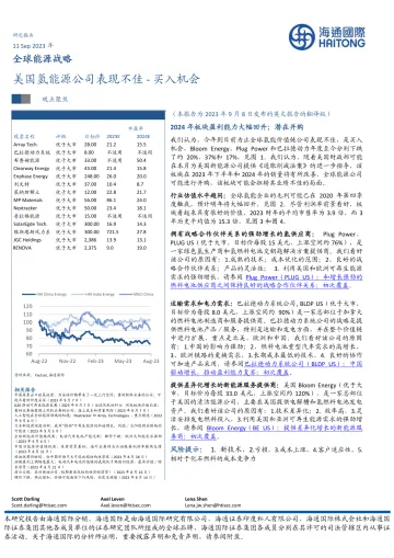 全球能源行业战略:美国氢能源公司表现不佳_买入机会-20230911-海通国际-39页