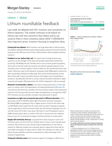 Morgan Stanley-Lithium Lithium roundtable feedback