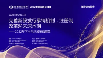 2022年下半年新股策略展望:完善新股发行承销机制,注册制改革迎来深水期-20220611-国泰君安-37页