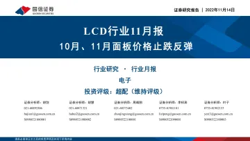 LCD行业11月报:10月、11月面板价格止跌反弹-20221114-国信证券-24页