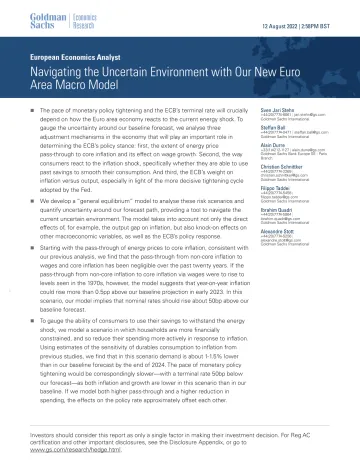 European Economics Analyst_ Navigating the Uncertain Environment with Our New Euro Area Macro Model(1)