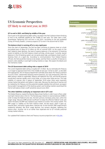 UBS Economics-US Economic Perspectives _QT likely to end next year, in 202...-98804876