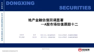 A股市场估值跟踪十二:地产金融估值回调显著-20220716-东兴证券-23页