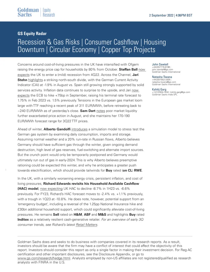 GS Equity Radar_ Recession & Gas Risks _ Consumer Cashflow _ Housing Downturn _ Circular Economy _ Copper Top Projects (1)