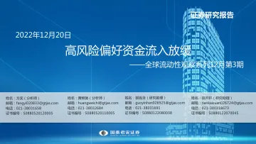 全球流动性观察系列12月第3期:高风险偏好资金流入放缓-20221220-国泰君安-52页