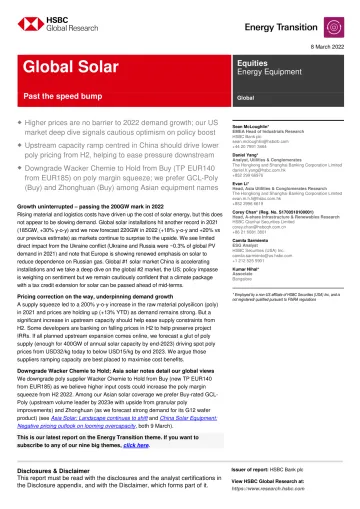 HSBC-全球能源设备行业-全球太阳能:通过减速带-2022.3.8-34页