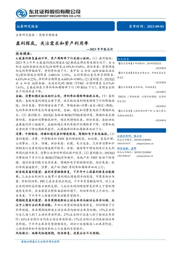 2023年中报点评:盈利探底,关注需求和资产利用率-20230901-东北证券-22页