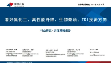 化工行业:看好氟化工、高性能纤维、生物柴油、TDI投资方向-20221028-国信证券-42页