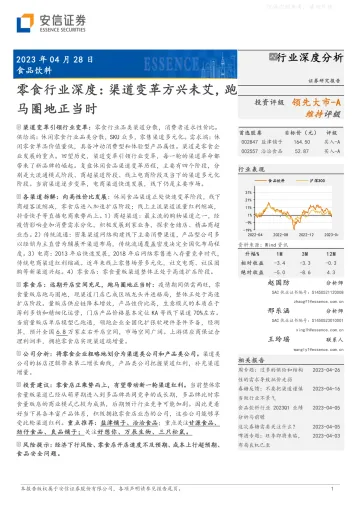 安信证券-零食行业深度：渠道变革方兴未艾，跑马圈地正当时-230428