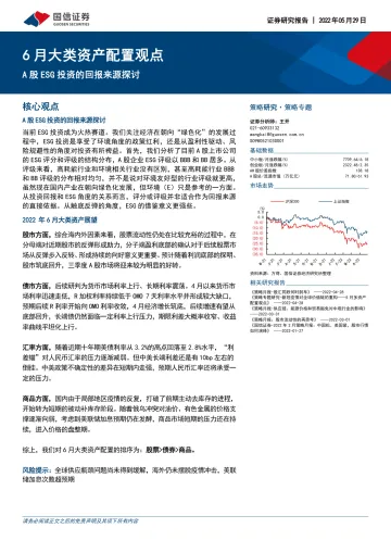6月大类资产配置观点:A股ESG投资的回报来源探讨-20220529-国信证券-21页