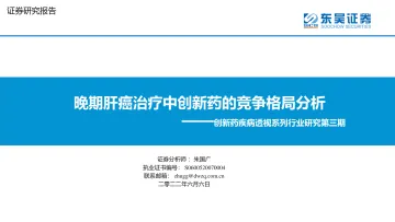 医药行业创新药疾病透视系列行业研究第三期:晚期肝癌治疗中创新药的竞争格局分析-20220606-东吴证券-30页