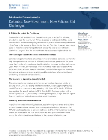 Latin America Economics Analyst_ Colombia_ New Government, New Policies, Old Challenges(1)