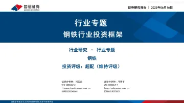 国信证券-钢铁行业专题:钢铁行业投资框架-230616
