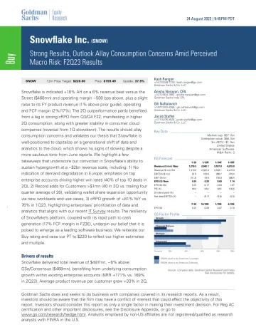 Snowflake Inc. (SNOW)_ Strong Results, Outlook Allay Consumption Concerns Amid Perceived Macro Risk_ F2Q23 Results(1)