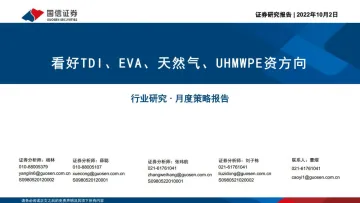 化工行业月度策略报告:看好TDI、EVA、天然气、UHMWPE资方向-20221002-国信证券-31页