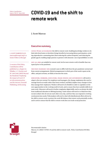 布鲁盖尔研究所-冠状病毒疾病与远程工作转移(英)-2022.6-23页