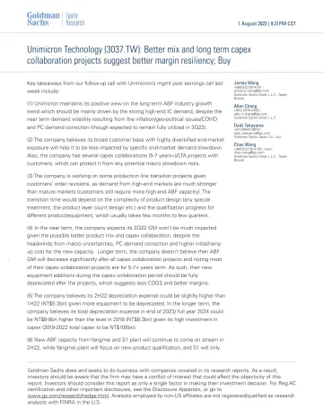 Unimicron Technology (3037.TW)_ Better mix and long term capex collaboration projects suggest better margin resiliency; Buy(1)