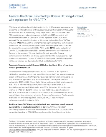 Americas Healthcare_ Biotechnology_ Ocrevus SC timing disclosed, with implications for HALO_TGTX (1)