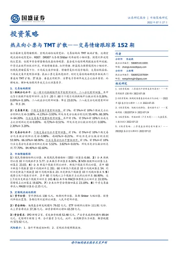 交易情绪跟踪第152期:热点向小票与TMT扩散-20220727-国盛证券-16页
