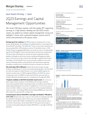 2022-10-20-Morgan Stanley-Japan Equity Strategy 2Q23 Earnings and Capital Management ...-98817685