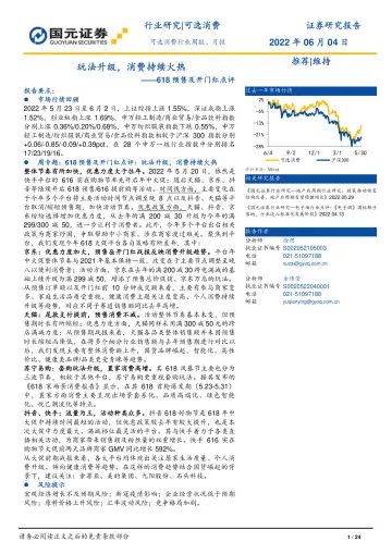 可选消费行业618预售及开门红点评:玩法升级,消费持续火热-20220604-国元证券-24页