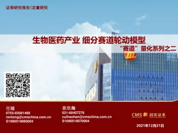 “赛道”量化系列之二:生物医药产业,细分赛道轮动模型-20211221-招商证券-45页