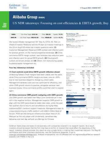 Alibaba Group (BABA)_ US NDR takeaways_ Focusing on cost efficiencies & EBITA growth; Buy(1)