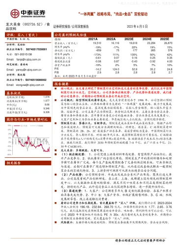 中泰证券-龙大美食(002726)“一体两翼”战略布局,“肉品+食品”双轮驱动-230605