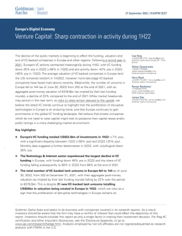 Europe's Digital Economy_ Venture Capital_ Sharp contraction in activity during 1H22(1)