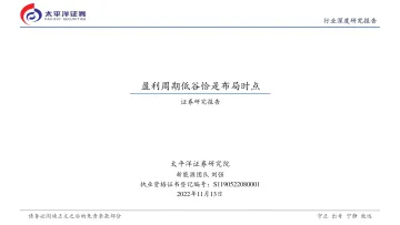 新能源行业深度研究报告：盈利周期低谷恰是布局时点-20221113-太平洋证券-26页