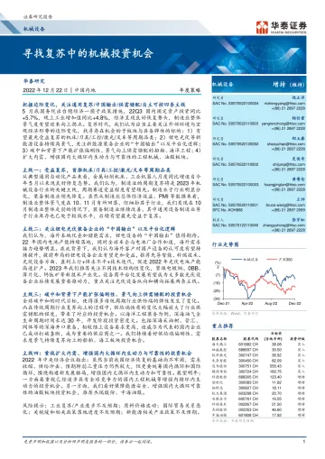 机械设备行业: 寻找复苏中的机械投资机会-20221222-华泰证券-48页