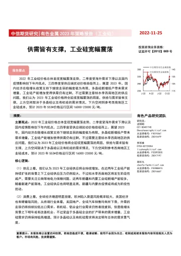 有色金属2023年策略报告(工业硅);供需皆有支撑,工业硅宽幅震荡-20221125-中信期货-23页