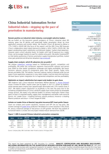 UBS Equities-China Industrial Automation Sector _Industrial robots—steppi