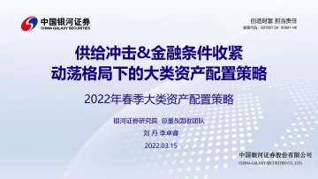2022年春季大类资产配置策略:供给冲击&金融条件收紧,动荡格局下的大类资产配置策略-20220315-银河证券-48页