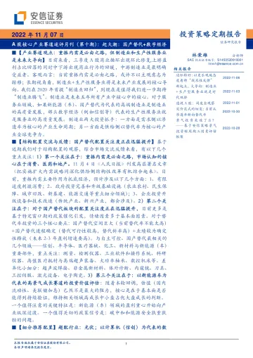 A股核心产业赛道述评月刊(第十期):赶大潮,国产替代+数字经济-20221107-安信证券-44页