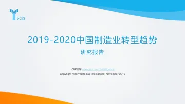 2019-2020中国制造业转型趋势研究