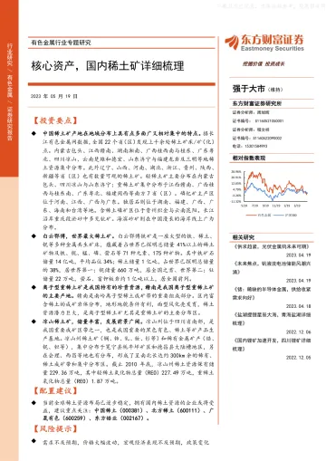 东方财富证券-有色金属行业专题研究:核心资产,国内稀土矿详细梳理-230519