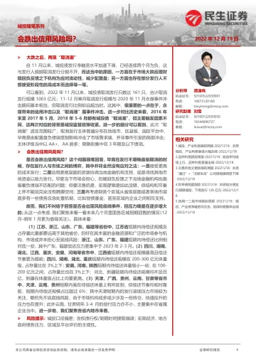城投随笔系列:会跌出信用风险吗?-20221219-民生证券-15页