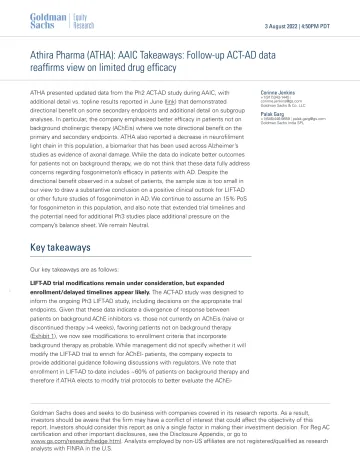 Athira Pharma (ATHA)_ AAIC Takeaways_ Follow-up ACT-AD data reaffirms view on limited drug efficacy(1)