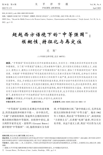 社科院-超越西方语境下的“中等强国”:模糊性、特征化与再定位-15页-WN8