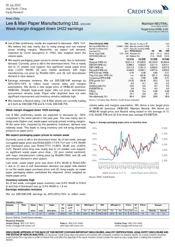 CS-Lee & Man Paper Manufacturing Ltd. (2314.HK)