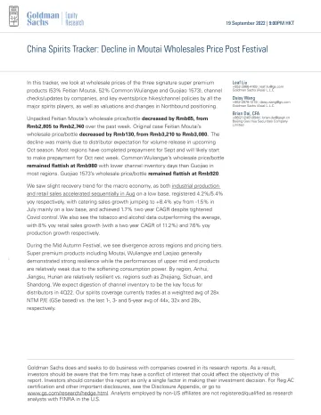 China Spirits Tracker_ Decline in Moutai Wholesales Price Post Festival(1)