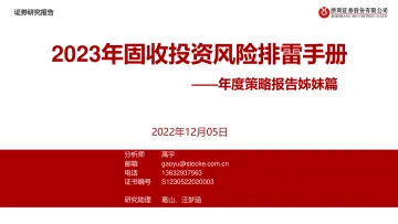年度策略报告姊妹篇：2023年固收投资风险排雷手册-20221205-浙商证券-17页