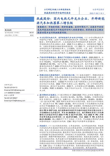 热威股份:国内电热元件龙头企业,开辟新能源汽车加热器第二增长极-20230818-海通证券-55页