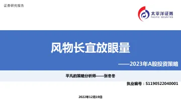 2023年A股投资策略:风物长宜放眼量-20221219-太平洋证券-49页