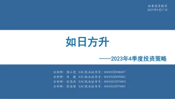 2023年4季度投资策略:如日方升-20230917-华安证券-50页