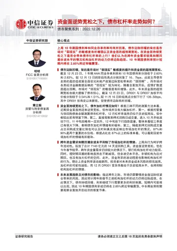 债市聚焦系列:资金面逆势宽松之下,债市杠杆率走势如何?-20221226-中信证券-19页