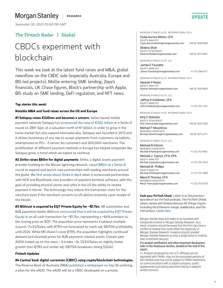 2022-09-30-Morgan Stanley-The Fintech Radar CBDCs experiment with blockchain-98514568