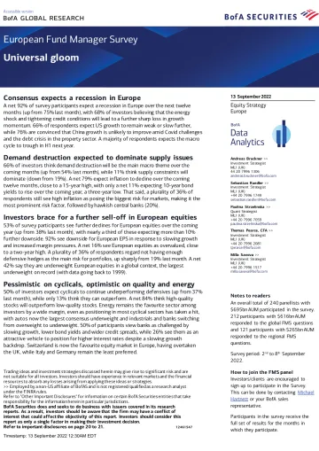 BOA_European Fund Manager Survey Universal gloom